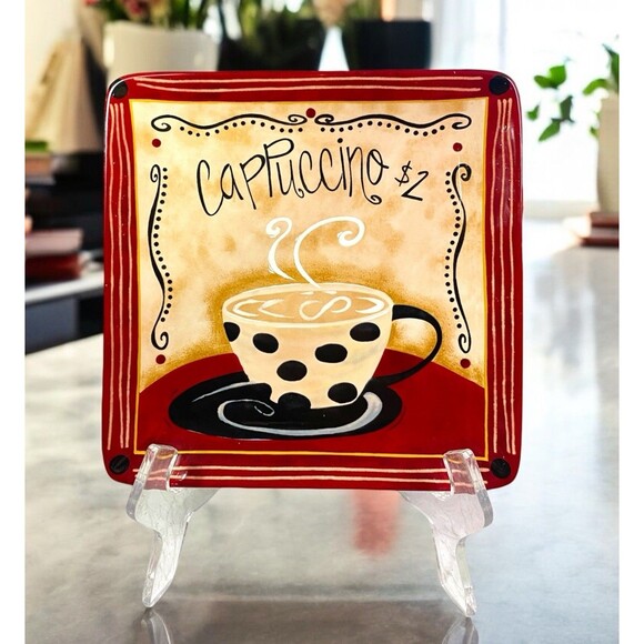 Certified International Lori Cappuccino Replacement Plate Square 8 1/2" - Picture 1 of 10